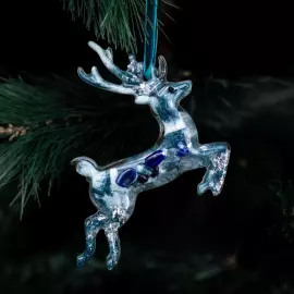 Set of Christmas tree toys with sapphire "New Year's" collection "Stories" 6 pcs